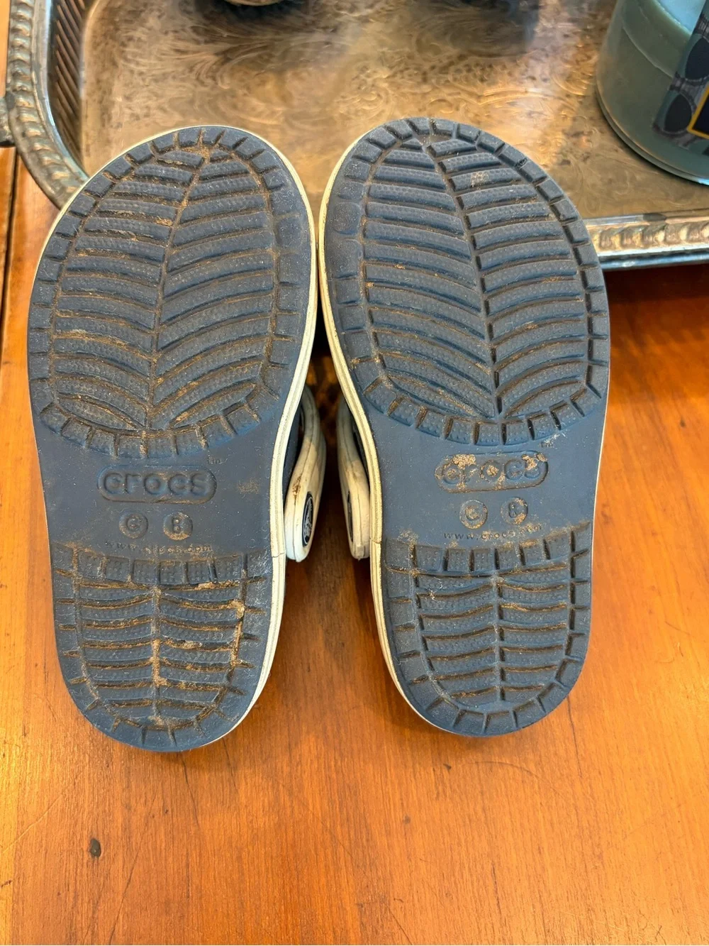 Crocs Kids Navy and White Slip-On Clog